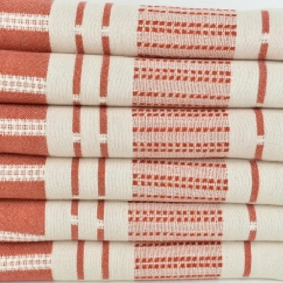 S X S W Desert Red Towel Blanket FLiPSiDE Threads Anthropologie Organic Cotton - Picture 4 of 13